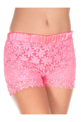 Lace Shorts - Neon Pink