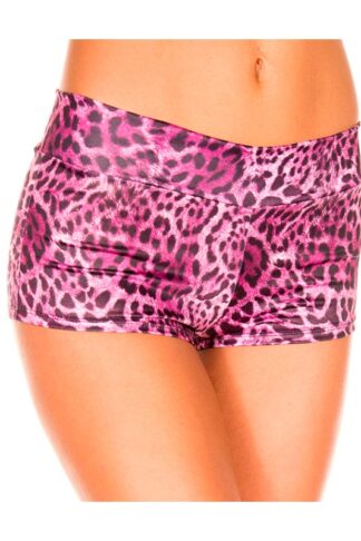 Leopard Print Booty Shorts - Fuchsia