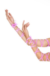 Rhinestones Arm Wraps - Neon Pink