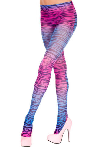 Multicolor Zebra Print Pantyhose