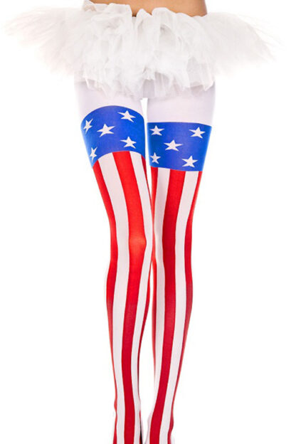 American Flag Print Pantyhose