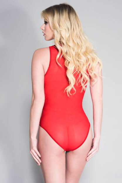 Front Keyhole Lace Teddy - Red Back