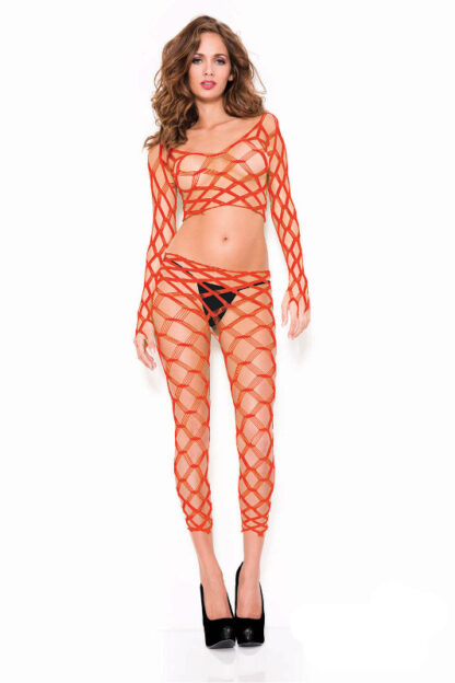 Multi Net Top and Tights - Comes in 7 Colors Red