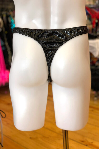 Color comes in Black PVC fabric Sizes available Small/Medium Open Clip Front Back