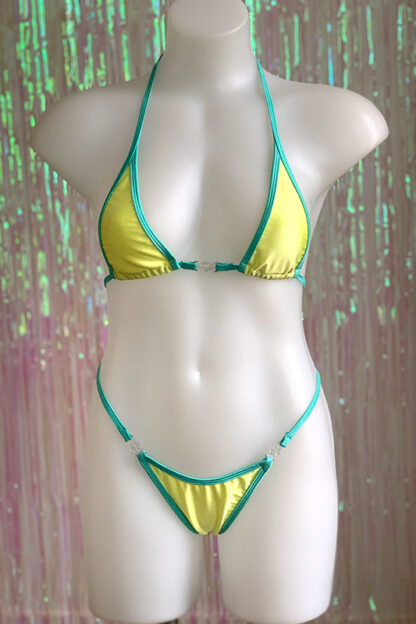 Siren Doll Micro Cup Bikini Set - Lemon & Mint Green