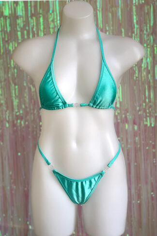 Siren Doll Micro Cup Bikini Set - Mint Green Front