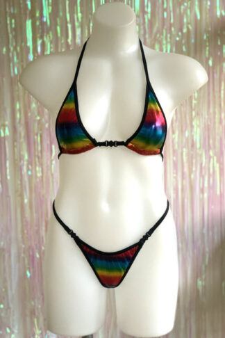 Siren Doll Micro Cup Bikini Set - Rainbow Metallic