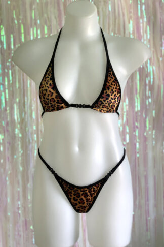Siren Doll Micro Cup Bikini Set - Velvet Leopard Front