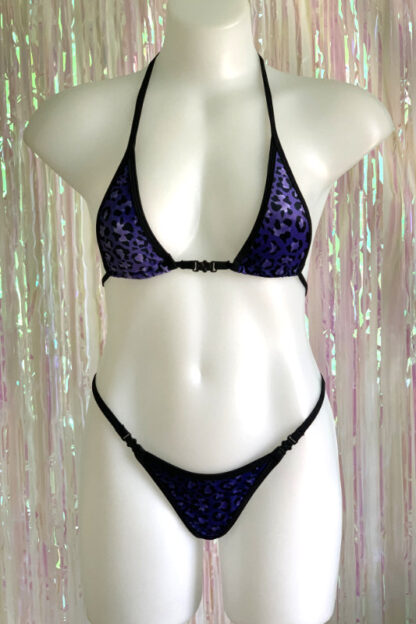 Siren Doll Micro Cup Bikini Set - Velvet Purple Leopard Front