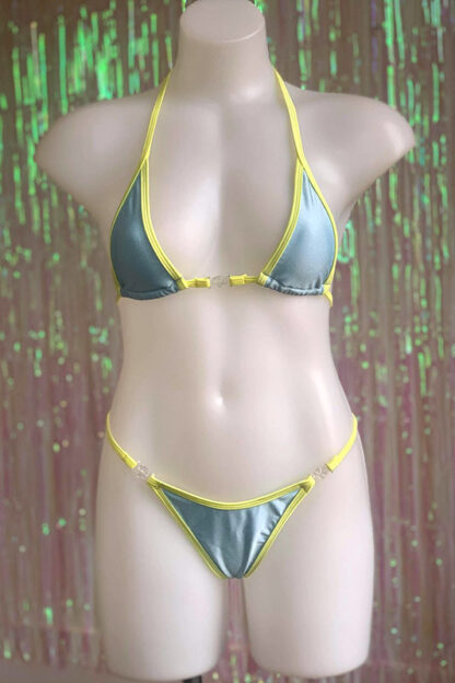 Siren Doll Micro Bikini Set - Baby Blue & Lemon