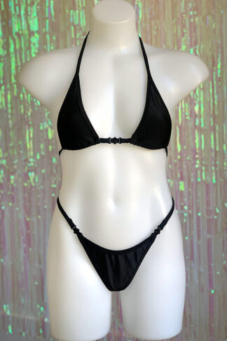Siren Doll Micro Cup Bikini Set - Black Front