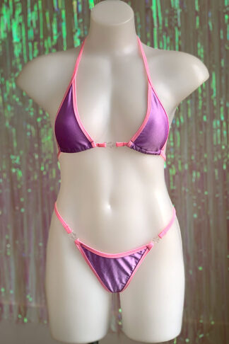 Siren Doll Micro Bikini Set - Lavender & Barbie Pink
