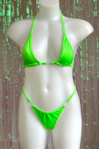 Siren Doll Micro Cup Bikini Set - Neon green