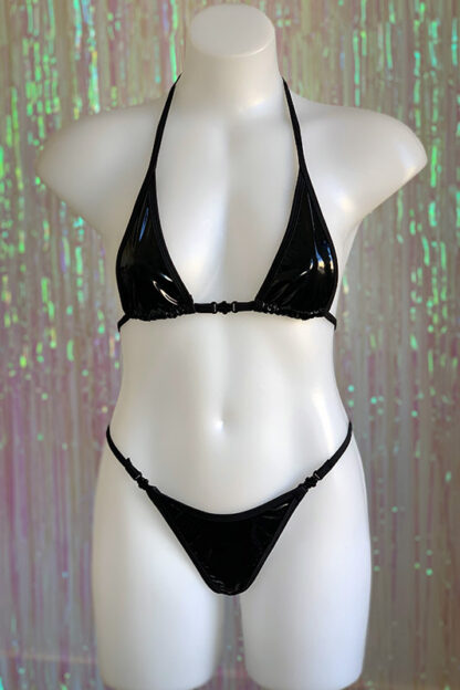 Siren Doll Micro Cup Bikini Set - PVC - Black