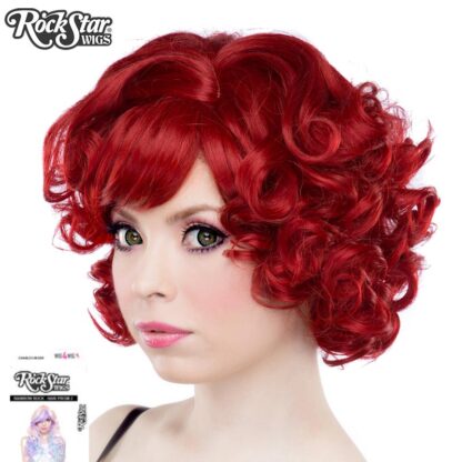 Gothic Lolita Wigs Curly Bob - Crimson Red