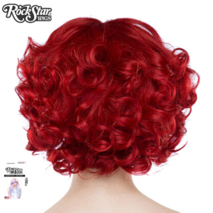 Gothic Lolita Wigs Curly Bob - Crimson Red 3