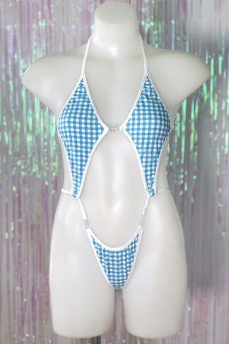 Diamonds Clip Front Bodysuit - Pick A Gingham From 4 Colours and Trim From 7 Colours