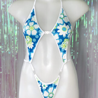 Diamonds Clip Front Bodysuit - Retro Flower