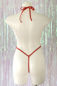 Siren Doll Skimpy Sexy Bodysuit - PVC - Red - Back