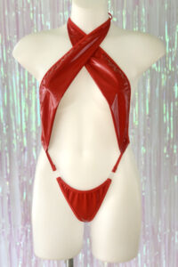 Siren Doll Skimpy Sexy Bodysuit - PVC - Red