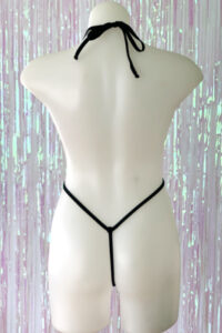 Siren Doll Skimpy Sexy Bodysuit - Hologram Confetti - Black - Back