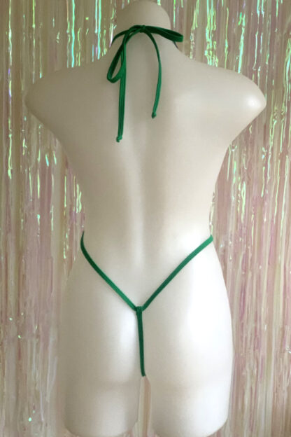 Siren Doll Skimpy Sexy Bodysuit - Green Marble Hologram - Back