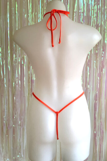 Skimpy Sexy Bodysuit - Neon Orange - Back