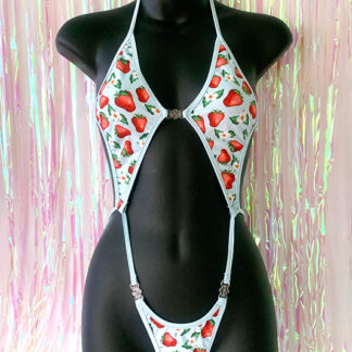 Diamonds Clip Front Bodysuit - Strawberry Field