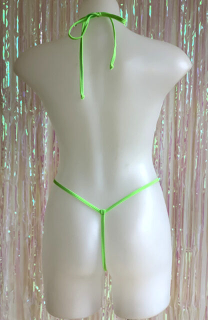 Siren Doll Skimpy Sexy Bodysuit - Neon Green Back