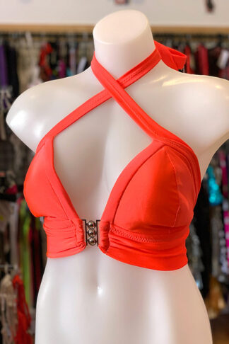 Siren Doll Padded Bikini Top - Neon Orange Front