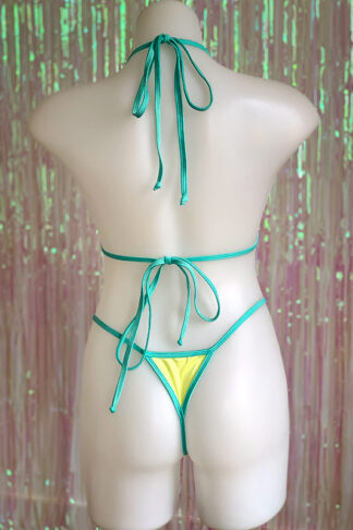 Siren Doll Small Cup Bikini Set - Lemon & Mint Green Back