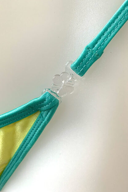 Siren Doll Small Cup Bikini Set - Lemon & Mint Green Clip