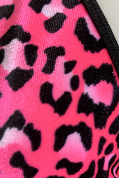 Siren Doll Small Cup Bikini Set - Velvet Hot Pink Leopard Close