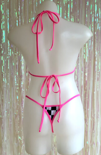 Siren Doll Small Cup Bikini Set - Grand Prix - Neon Pink Trim Back