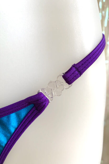 Siren Doll Small Cup Bikini Set - Turquoise - Purple Trim - Clip