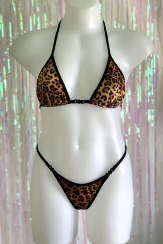 Siren Doll Small Cup Bikini Set - Velvet Leopard Front