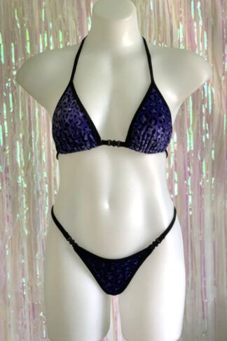 Siren Doll Small Cup Bikini Set - Velvet Purple Leopard Front