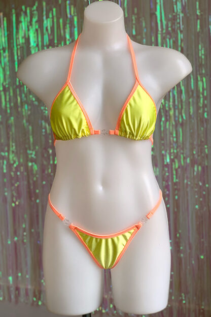 Siren Doll Small Cup Bikini Set - Lemon & Soft Orange