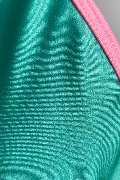 Siren Doll Small Cup Bikini Set - Mint Green & Barbie Pink Close