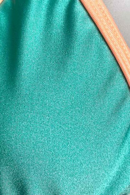 Siren Doll Small Cup Bikini Set - Mint Green & Soft Orange Close