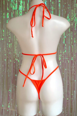Siren Doll Small Cup Bikini Set - Neon Orange Back