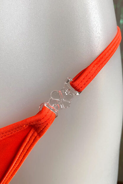 Siren Doll Small Cup Bikini Set - Neon Orange Clip
