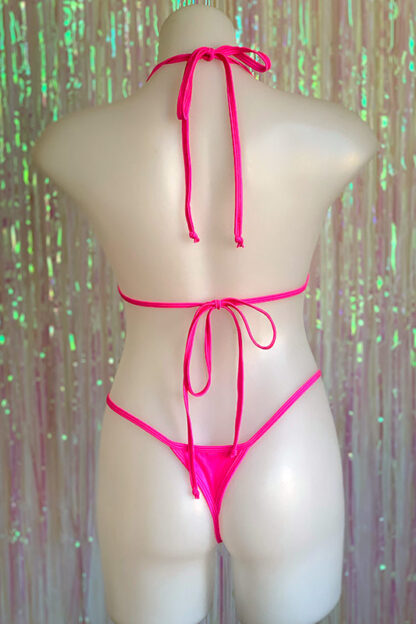 Siren Doll Small Cup Bikini Set - Neon Pink Back