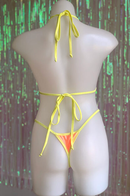 Siren Doll Small Cup Bikini Set - Soft Orange & Lemon Back