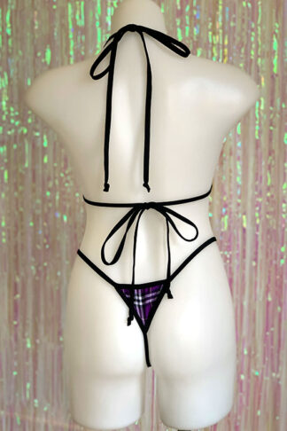 Siren Doll Small Cup Bikini Set - Tartan Purple Back