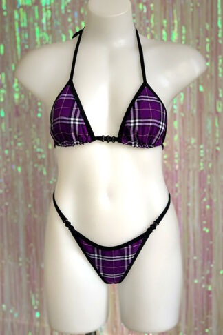 Siren Doll Small Cup Bikini Set - Tartan Purple Front