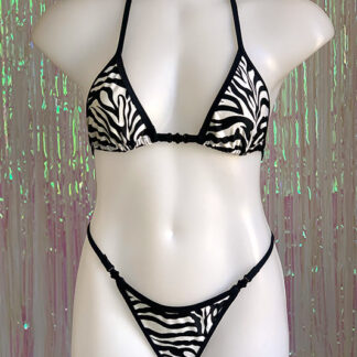 Siren Doll Small Cup Bikini Set - Zebra Front