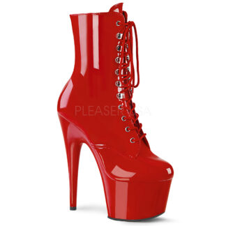 Pleaser 7" Adore 1020 Ankle Boots Patent Red