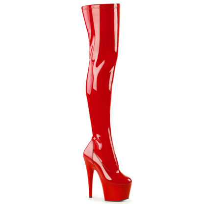 Pleaser 7" Adore 3000 Thigh High Boot Patent Red