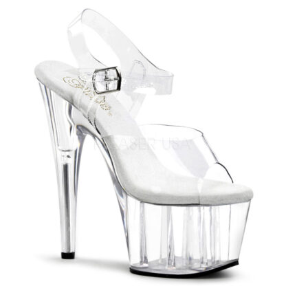 Pleaser 7" Adore 708 Sandal - Clear Top/ Clear Foot / Clear Platform